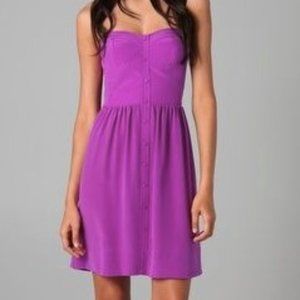 Silk strapless sweetheart neck dress